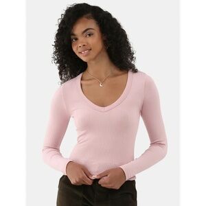 NWT No Boundaries Seamless V-Neck Top with Long Sleeves, Women's